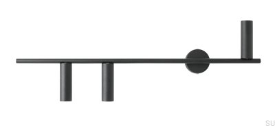 Luminária de parede Trevo 3 Metal Preta (Esquerda)