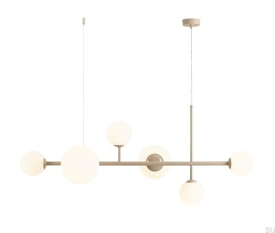 Luminária Pendente Dione 6 Metal Bege