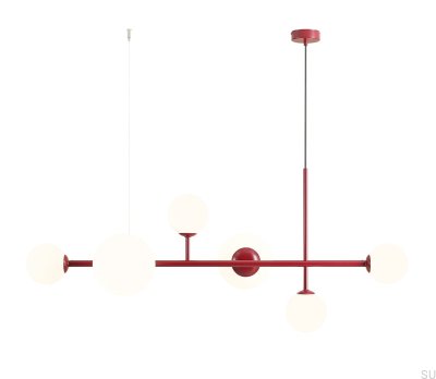 Luminária pendente Dione 6 Metal Borgonha