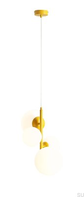 Luminária Pendente Bloom 4 Metal Mostarda