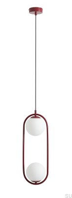 Luminária pendente Riva 2 Metal Borgonha
