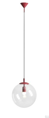 Luminária suspensa Globe Metal Borgonha