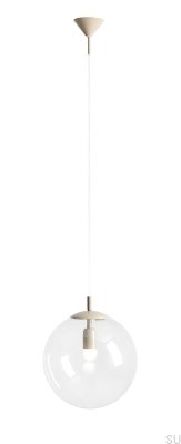Luminária suspensa Globe Metal Bege