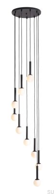 Luminária pendente Riu 9 Ring Metal Preta