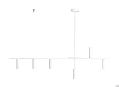 Luminária Pendente Trevo 6 Metal Branca