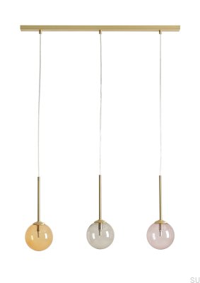 Luminária pendente Bosso 3 em latão multicolorido