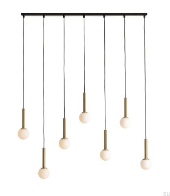 Luminária pendente Riu 7 em latão e preto
