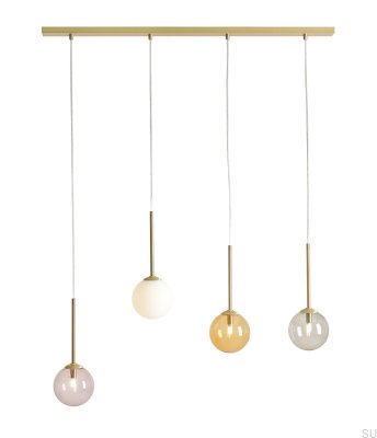 Luminária pendente Bosso 4 em latão multicolorido