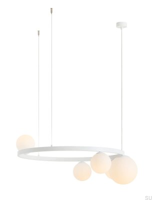Luminária suspensa Garda 5 Ring Metal Branco