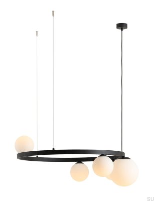Luminária suspensa Garda 5 Ring Metal Preto