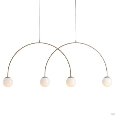 Luminária Pendente Una 4 L Metal Bege