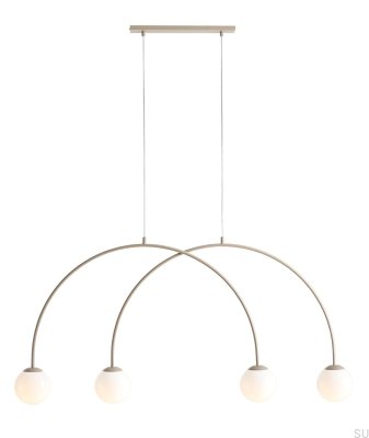 Luminária Pendente Una 4 S Metal Bege