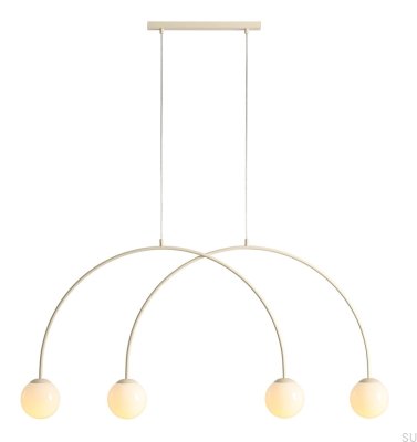 Luminária Pendente Una 4 S Metal Creme