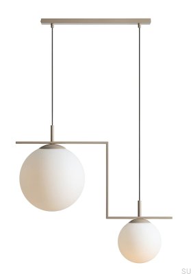 Luminária suspensa Zac 2 Metal Bege