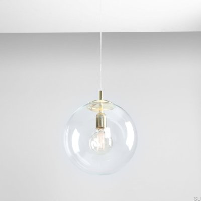 Luminária suspensa em metal dourado Globe