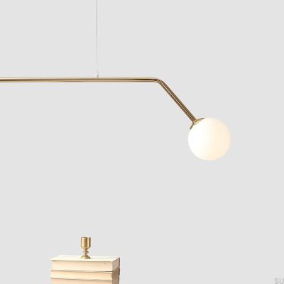 Luminária Pendente em Metal Puro e Dourado