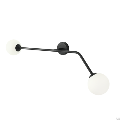 Luminária de parede horizontal Pure Metal Preto