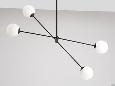 Luminária de teto Ohio 4 Metal Preto
