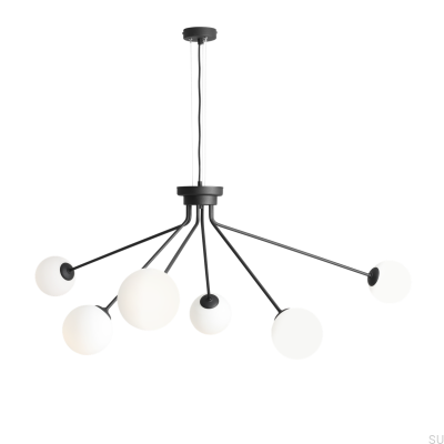 Luminária pendente Holm 6 Metal Preto
