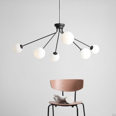 Luminária pendente Holm 6 Metal Preto
