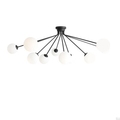 Holm 10 Luminária de Teto Preta Metálica
