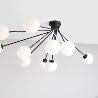 Holm 10 Luminária de Teto Preta Metálica