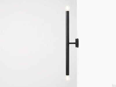 Luminária de parede Tubo 2 S Metal Preto