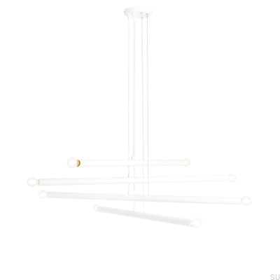 Luminária pendente Tubo 8 Metal Branco