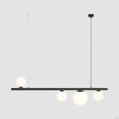 Luminária suspensa Garda 4 Metal Preto