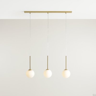 Luminária pendente Bosso 3 em latão