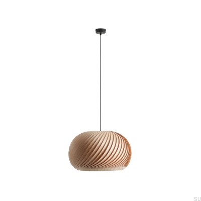 Luminária pendente Nature Dark L Madeira Faia