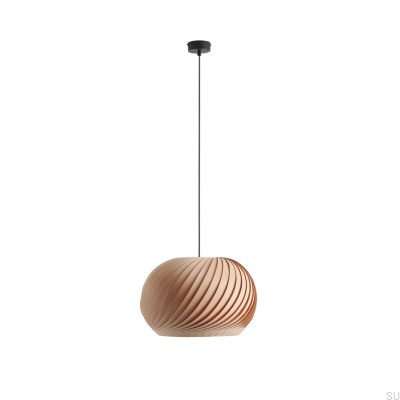Luminária pendente Nature Dark M Madeira Faia