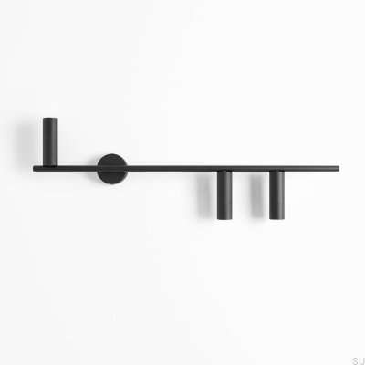 Luminária de parede Trevo 3 Metal Preta (Direita)