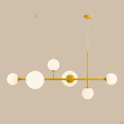 Luminária Pendente Dione 6 Metal Mostarda