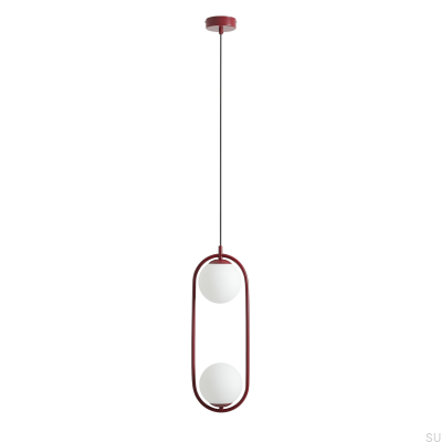 Luminária pendente Riva 2 Metal Borgonha