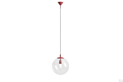 Luminária suspensa Globe Metal Borgonha