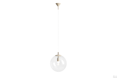 Luminária suspensa Globe Metal Bege