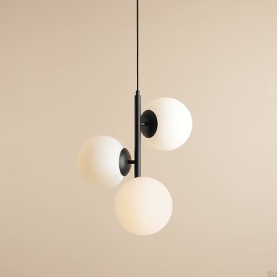 Luminária Pendente Fin 3 M Metal Preta