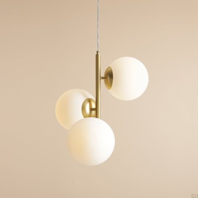 Luminária pendente Fin 3 M em latão