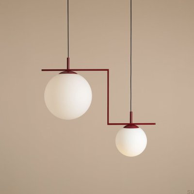 Luminária suspensa Zac 2 Metal Borgonha