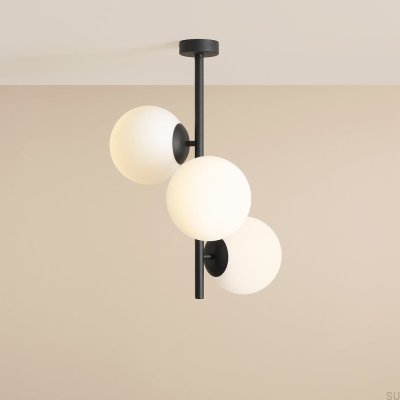 Luminária de teto Fin 3 M Metal Preto