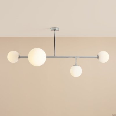 Luminária de teto Dione 4 Metal Prata Cromado