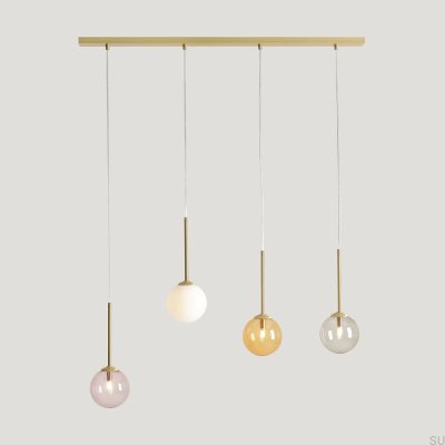 Luminária pendente Bosso 4 em latão multicolorido
