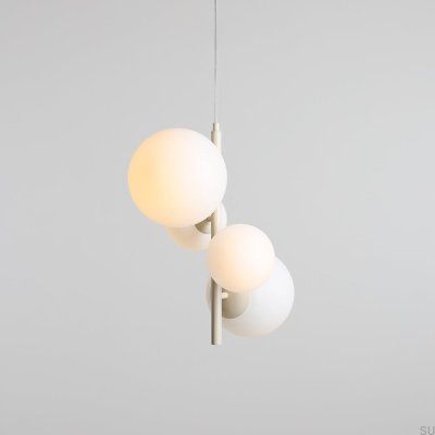 Luminária Pendente Bloom 4 Metal Creme