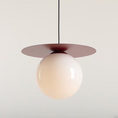 Luminária suspensa Loop L de metal cor vinho