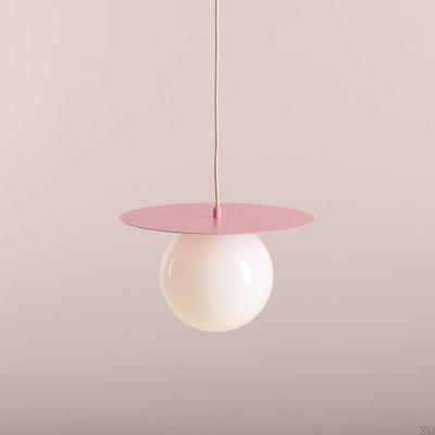 Luminária Pendente Loop M Metal Rosa
