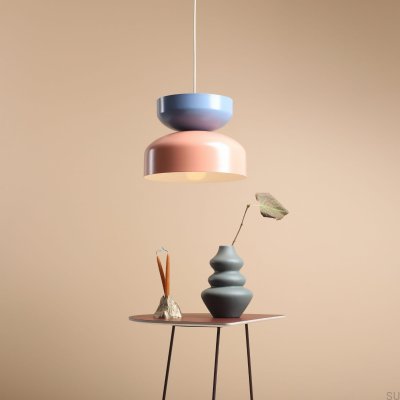 Luminária Pendente Tula Metal Coral e Azul