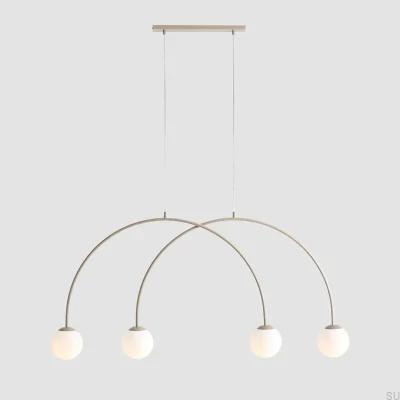 Luminária Pendente Una 4 S Metal Bege