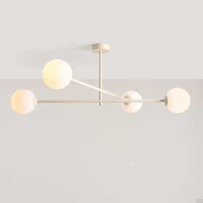 Luminária de teto Pinne 4 Metal Creme