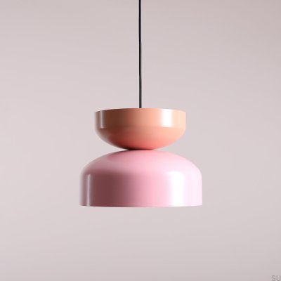 Luminária Pendente Tula Metal Rosa com Coral
